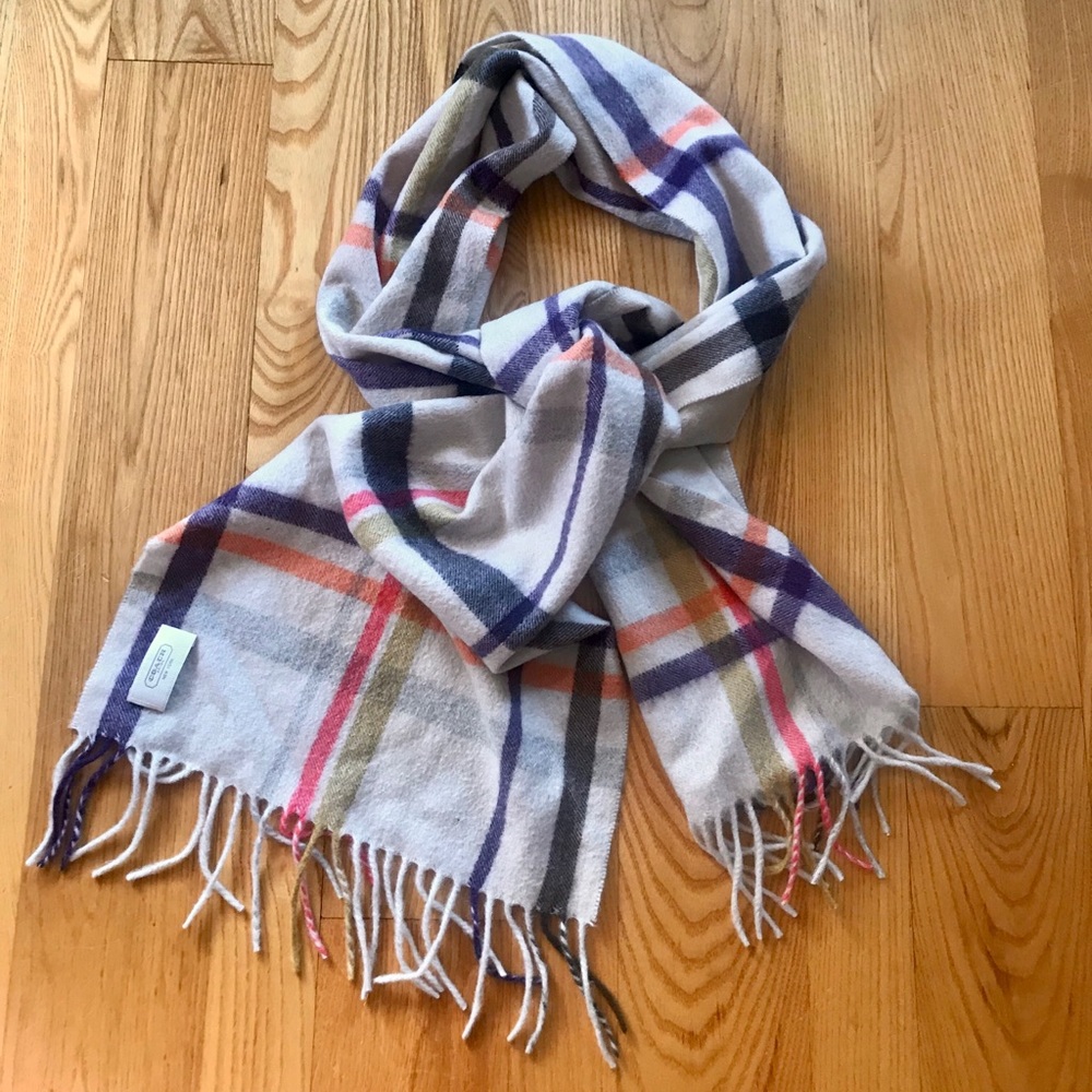 Coach Plaid Cashmere Scarf